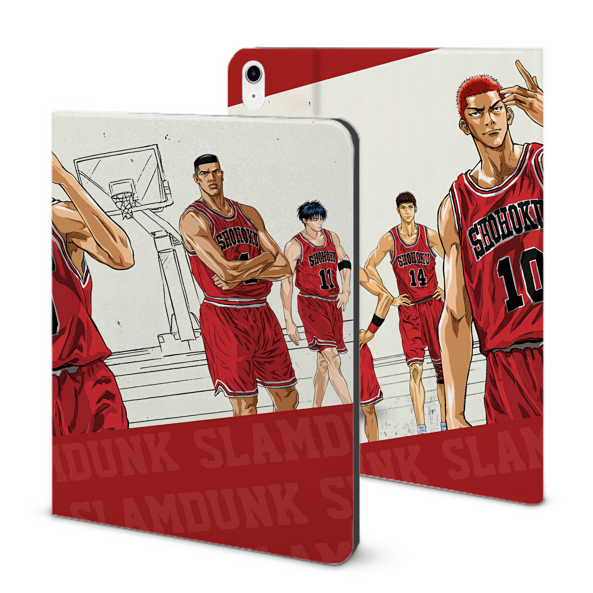 （画像用） SLAM DUNK／スラムダンク IPad ケース ブック型 PUレザー TPU 耐衝撃 軽量 薄型 ペン収納なし 全面保護 IPad 各モデル対応